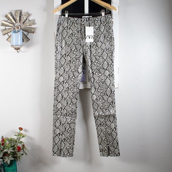 Zara Snake Skin Pants Polyurethane Size XS NEW!! - Picture 1 of 7